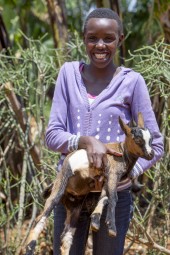 In support of survivors. Francine benefitting from Good Gifts goats-for-peace in Ntarama, Eastern Province
