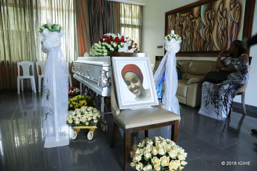 Fabienne Isimbi’s casket in Kigali, Rwanda