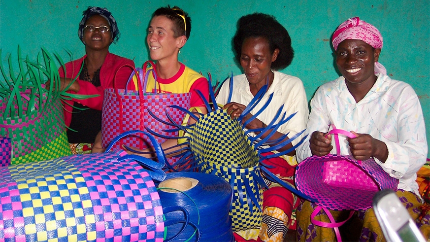 Genocide Widows produce handicrafts with SURF supporter, Rachel Collingwood