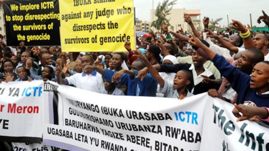 Protest against the ICTR led by IBUKA in Rwanda