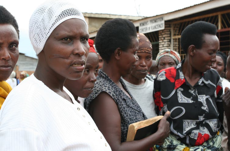 A gathering of women survivors at a Solace Ministries meeting, near Kigali, Rwanda, in 2010 (Donald E. Miller)
