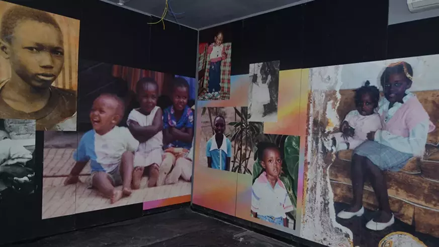 Pictures of some of the children that were killed during the Genocide against the Tutsi in 1994. They are kept inside Murambi Genocide Memorial in Nyamagabe. / Photo: Sam Ngendahimana.