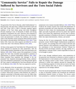 Post-Genocide Justice Article